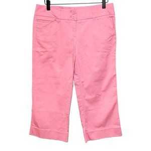 Pink Straight Leg Capri Pants Women's Capris Pockets